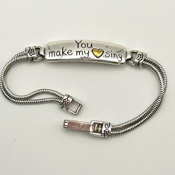 Brighton ID Bracelet Double Chain Silver Plated 6 1/2  inch - Picture 1 of 7